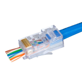 Simply45® fiches modulaires RJ45 pass-through non blindées Cat5e – 100 pièces/pot – teinte bleue