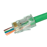 Simply45® ProSeries Cat6 Unshielded Pass-Through RJ45 Modular Plugs with Cap45® 100 pc/Jar – Green Tint