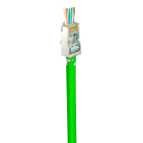 Simply45® ProSeries Cat6 Shielded External Ground Pass-Through RJ45 Modular Plugs with Cap45® 50 pc/Jar – Green Tint