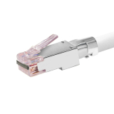 Simply45® ProSeries Cat6/6a Shielded External Ground Pass-Through RJ45 with Cap45® & Bar45® 50 pc/Jar – Red Tint