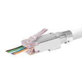 Simply45® ProSeries Cat6/6a Shielded External Ground Pass-Through RJ45 with Cap45® & Bar45® 50 pc/Jar – Red Tint