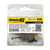 Simply45® – 10G Rated 180 Degree Shielded Keystone Jack – Toolless – 1 EA/BAG