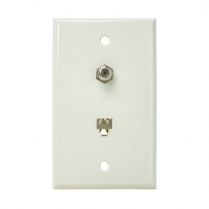 SynConnect Dual Purpose Wall Plate Tele Jack & F81 – White
