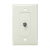 SynConnect Decora Coaxial Wall Plate F81 Mounted on Plate 1pc – White