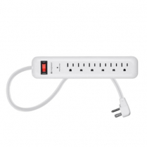 SyncPower 6 Outlet Power Bar w400J Surge Protection EMI/RFI c(ETL)us - 3ft Cord White