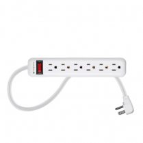SyncPower 6 Outlet Power Bar c(ETL)us – 3ft. Cord White