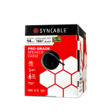 SynCable câble mural de grade professionnel pour haut-parleurs 14-2c 105 STR BC OFC c(UL) FT4 RoHS – boîte de 150m – avec gaine noire