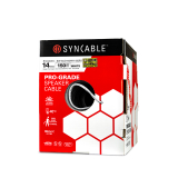 SynCable câble mural de grade professionnel pour haut-parleurs 14-2c 105 STR BC OFC c(UL) FT4 RoHS – boîte de 150m – avec gaine blanche