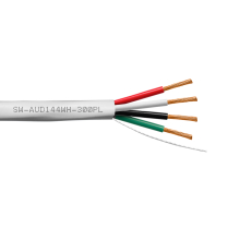 SynCable Plenum Audio 14-4c 105 STR BC OFC c(UL) FT6 RoHS In-Wall Cable – 300m Box – White JKT