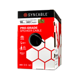 SynCable Pro-Grade Audio 16-2c 65 STR BC OFC c(UL) FT4 RoHS In-Wall Cable – 300m Box – Black JKT