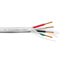 SynCable câble mural de grade professionnel pour haut-parleurs 16-4c 65 STR BC OFC c(UL) FT4 RoHS – boîte de 150m – avec gaine blanche