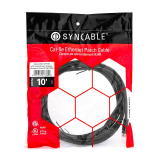 SynCable RJ45 CAT5E 350MHz FT-4 Molded Patch Cable – 10ft – Black