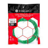 SynCable RJ45 CAT5E 350MHz FT-4 Molded Patch Cable – 10ft – Green