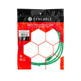 SynCable RJ45 CAT5E 350MHz FT-4 Molded Patch Cable – 3ft – Green