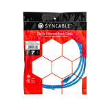 SynCable câble de raccordement moulé RJ45 CaT5E 350MHz FT-4 – 7 pieds – bleu