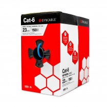 SynCable Cat-6 550Mhz 23-4pr SOL ETL Verified c(UL) UL CMR FT4 – Blue JKT