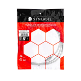 SynCable câble de raccordement moulé RJ45 Cat6 550MHz FT-4 – 10Gbit/s – 5 pieds – blanc