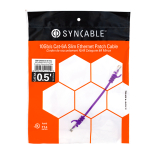 SynCable câble de raccordement super mince moulé RJ45 Cat-6a 10gb/s – 0.5 pieds – violet