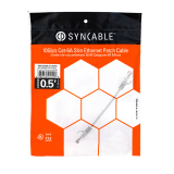 SynCable câble de raccordement super mince moulé RJ45 Cat-6a 10gb/s – 0.5 pieds – blanc