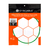 SynCable câble de raccordement super mince moulé RJ45 Cat-6a 10gb/s – 1 pieds – noir