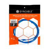 SynCable RJ45 CAT-6A 10Gbs FT-4 Molded Super Slim Patch Cable – 3ft – BL
