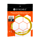 SynCable RJ45 CAT-6A 10Gbs FT-4 Molded Super Slim Patch Cable – 3ft – YL