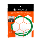 SynCable câble de raccordement super mince moulé RJ45 Cat-6a 10gb/s – 6 pieds – vert