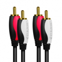 SynCable câble d'interconnexion audio stéréo de 2 RCA mâles à 2 RCA mâles 1m certifié RoHS