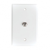 Provo Coaxial Wall Plate w/Screws & F81 Mounted on Plate - White