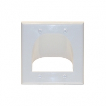 Provo Flush to Inner Surface Bulk Wire Wall Plate 2 Gang – White