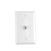 Provo Decora Coaxial Wall Plate with 1x F81 Connector Mounted on Plate – White