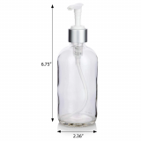 Bottle Clear 8 Oz Boston With Silver Pump