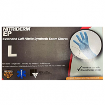 Glove Nitrile Ep Blue Extended Cuff Large 100/Box