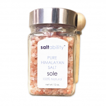 Saltability Sole Glass Jar W/  Spoon and Coarse Salt