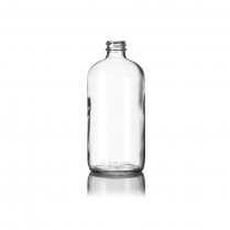 Bottle Glass Clear Boston Round 16 Oz