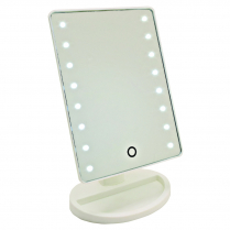Mirror Led Make-Up W/Stand W/ Built-In Tray To Hold Small Ap