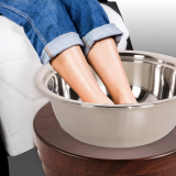 LEC Pedicure Bowl W/ Roll-Up, Footrest, Lid & Leash