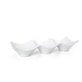 FOH Bowl White Porcelain Collection Square Triple Origami 9.