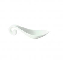 FOH Spoon White Porcelain Hanging Swirl Spoon 4.5"