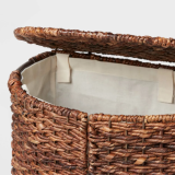 Hamper Wicker Halfmoon Laundry Basket 25" H X 13" W X  20" L