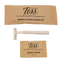 Tess Wheat Straw Shave Kit Triple Blade Razor w/Shave Cream