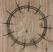 12” double rail crimp wreath ring, green