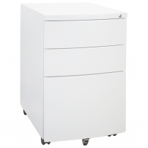HDL Mobile Metal Pedestal w 2 Box Drawers and 1 File Drawer White