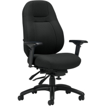 Basics OBUSforme Elite Medium Back Multi-Tilter Chair w Schukra Lumbar Adj Carbon Black