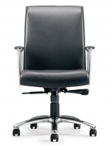 ZIP MIDBACK CONFERENCE CHAIR BLACK LEATHER