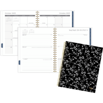 Mead® Scroll Weekly/Monthly Planner 11"x9" Bilingual Black/White
