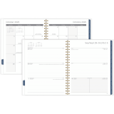 Mead® Scroll Weekly/Monthly Planner 11" x 9" Bilingual Black/White