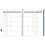 Mead® Scroll Weekly/Monthly Planner 11" x 9" Bilingual Black/White