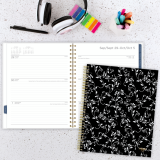 Mead® Scroll Weekly/Monthly Planner 11" x 9" Bilingual Black/White