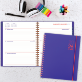 Mead® Colour Pop! Weekly/Monthly Planner 11" x 9" Bilingual Purple